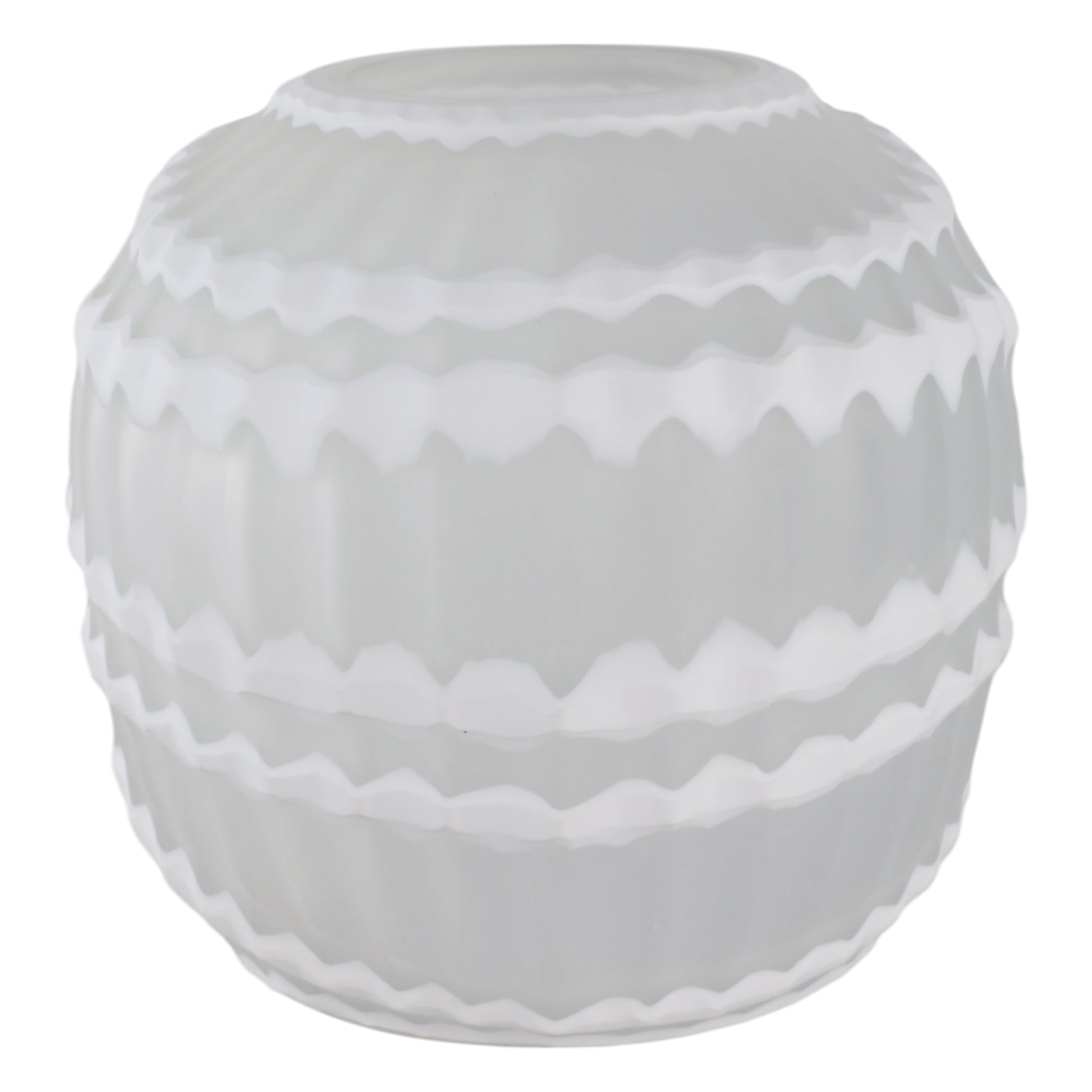 وارويك واز الزجاج المنحوت باللون الأبيض Warwick White Carved Glass Vase