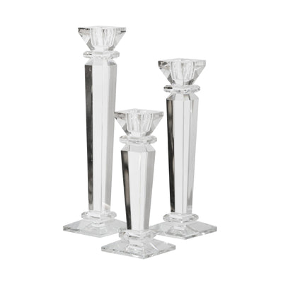 GLASS 7" CANDLE HOLDER, CLEAR