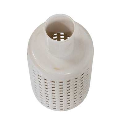 METAL 13 CUT-OUT JAR, WHITE