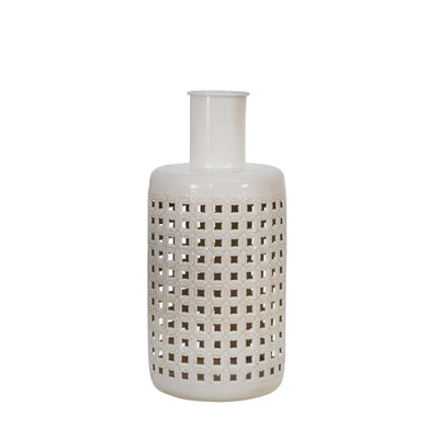 METAL 13 CUT-OUT JAR, WHITE