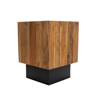 acacia wood, Side table, black