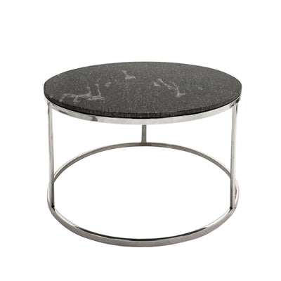 S/2 METAL/MARBLE COFFEE TABLE, SILVER