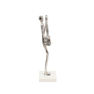 15 GUITAR MUSICIAN ON MARBLE BASE, SILVER
