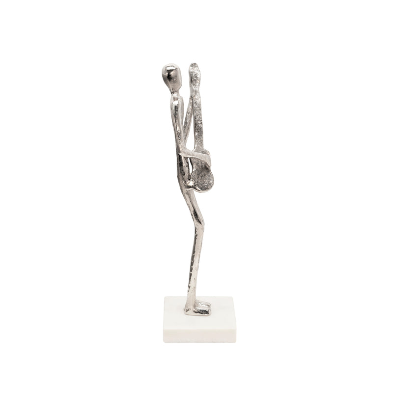 15 GUITAR MUSICIAN ON MARBLE BASE, SILVER