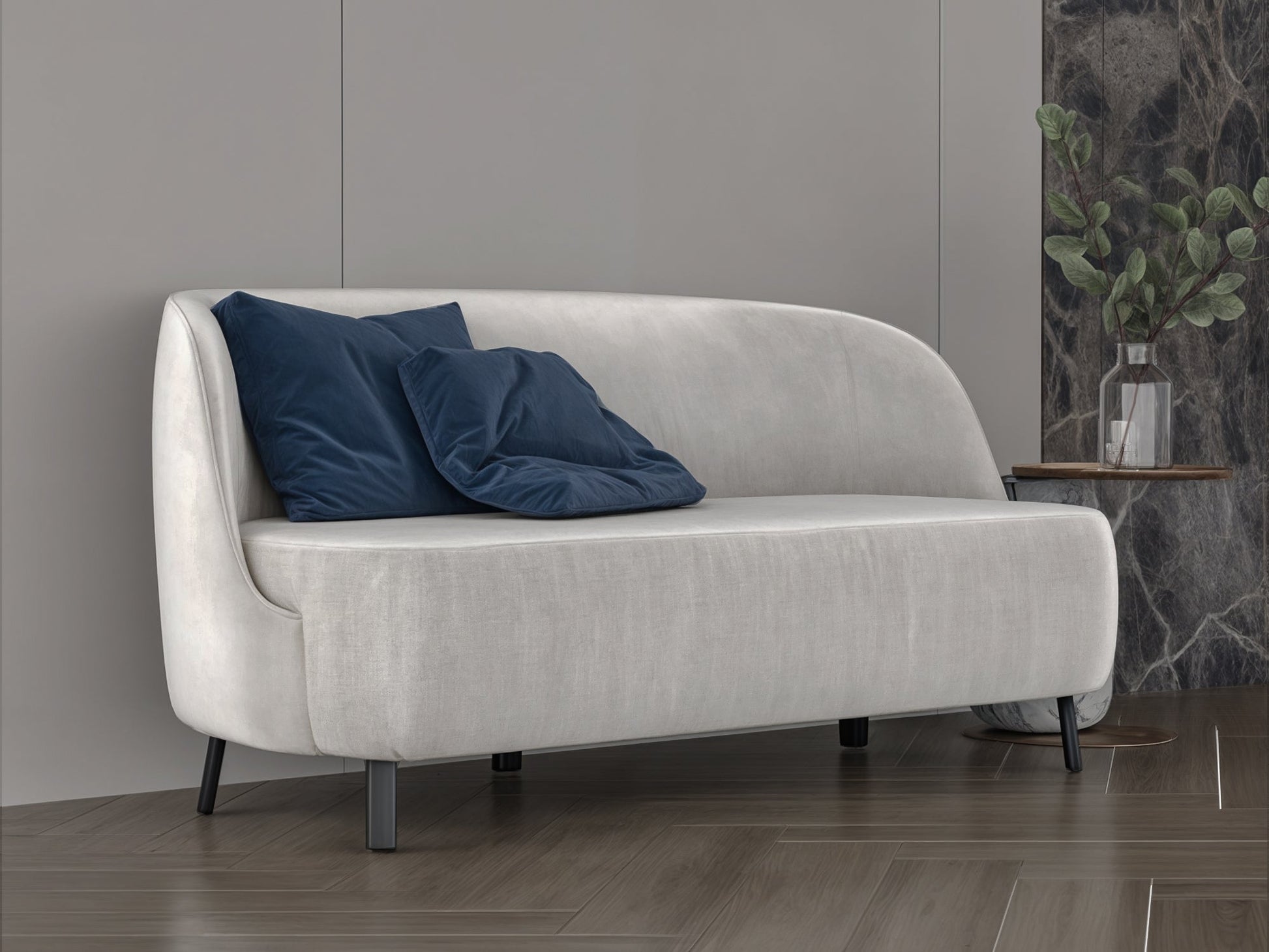 155x75x47cm light beige bouclé sofa Sofas & Loveseats| Oak