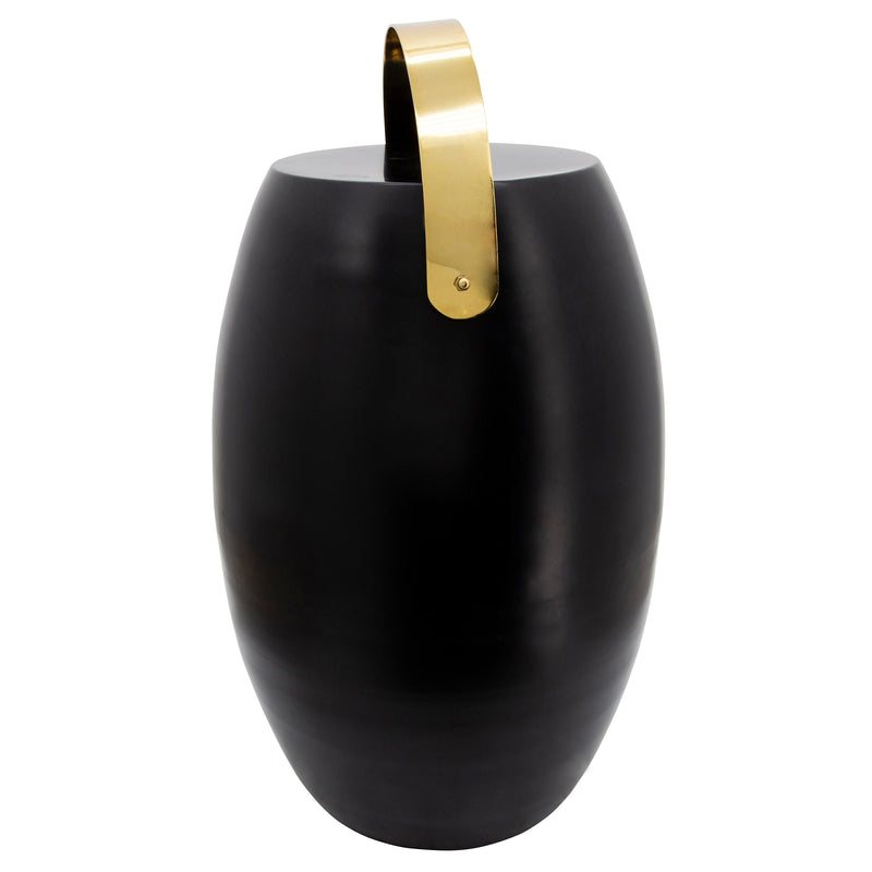 24"H METAL BARREL ACCENT TABLE, BLACK Al Rugaib Furniture