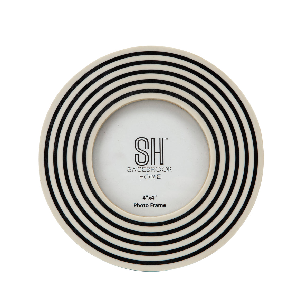 4X4 RESIN ROUND SWIRLS PHOTO FRAME, BLACK