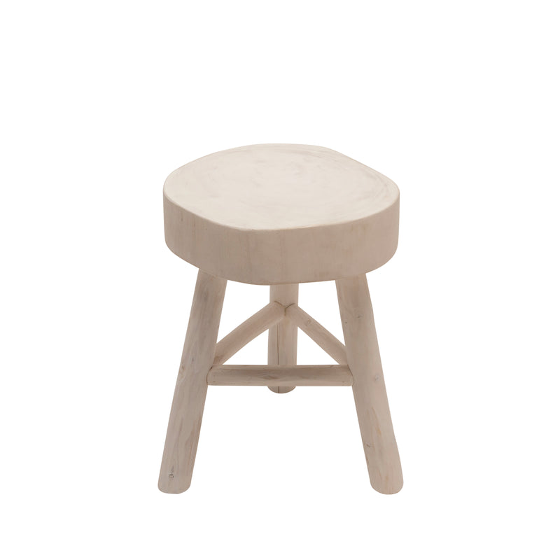 WOOD 16"H ACCENT TABLE, WHITE