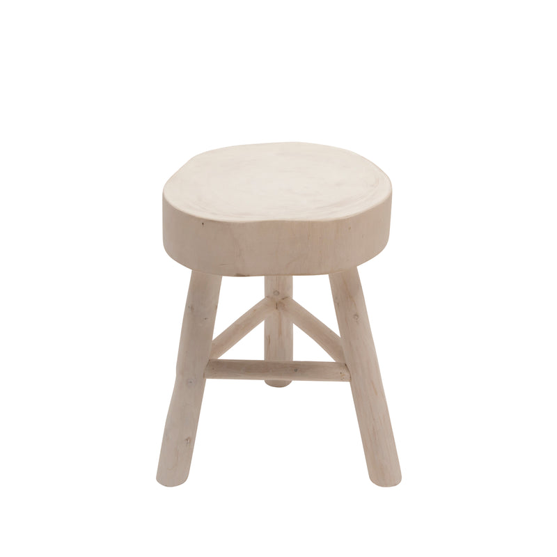 WOOD 16"H ACCENT TABLE, WHITE