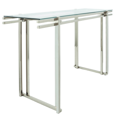 STAINLESS STEEL CONSOLE TABLE, SILVER