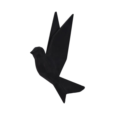 RESIN 8" ORIGAMI BIRD WALL DECOR, BLACK