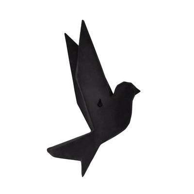 RESIN 8" ORIGAMI BIRD WALL DECOR, BLACK