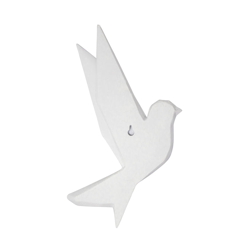 RESIN 8" ORIGAMI BIRD WALL DECOR, WHITE
