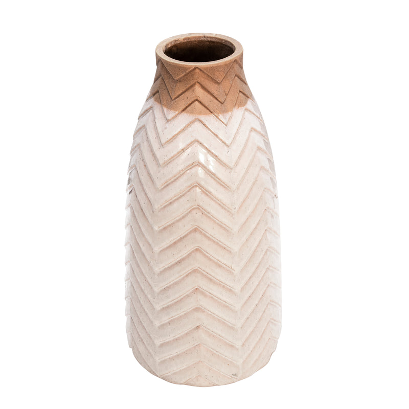 18 CHEVRON VASE, IVORY