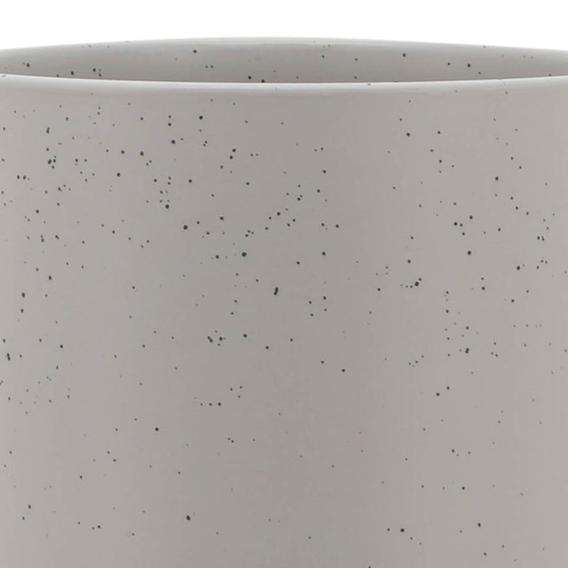 10 PLANTER W/ WOOD STAND, MATTE BEIGE