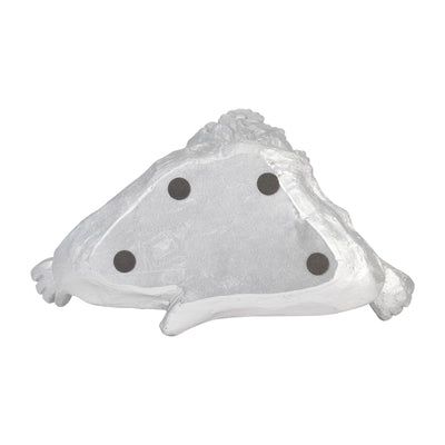 RESIN 7 YOGA LION W/ CROWN, SILVER