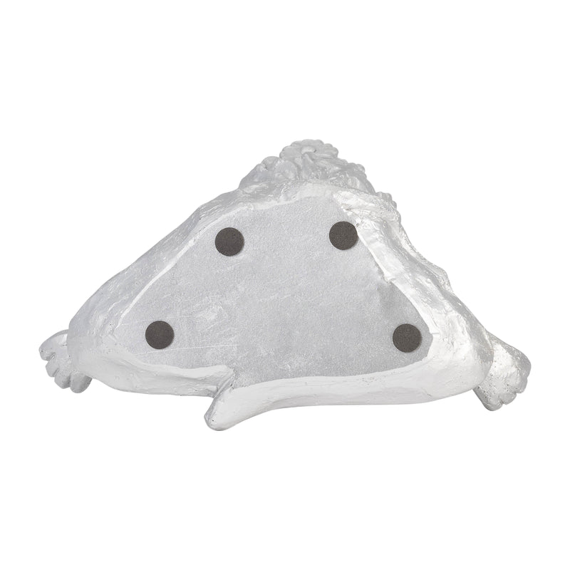 RESIN 7 YOGA LION W/ CROWN, SILVER