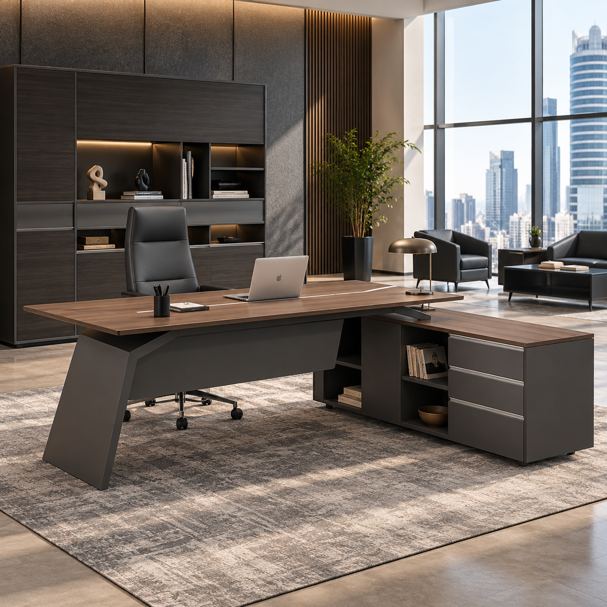 L Shaped Table - Veneer Left Hand