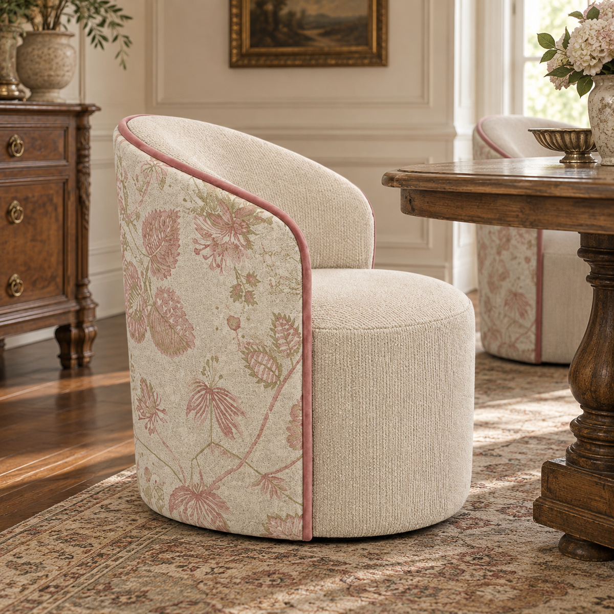 Alpine Retreat Dining Pink Swivel Chair