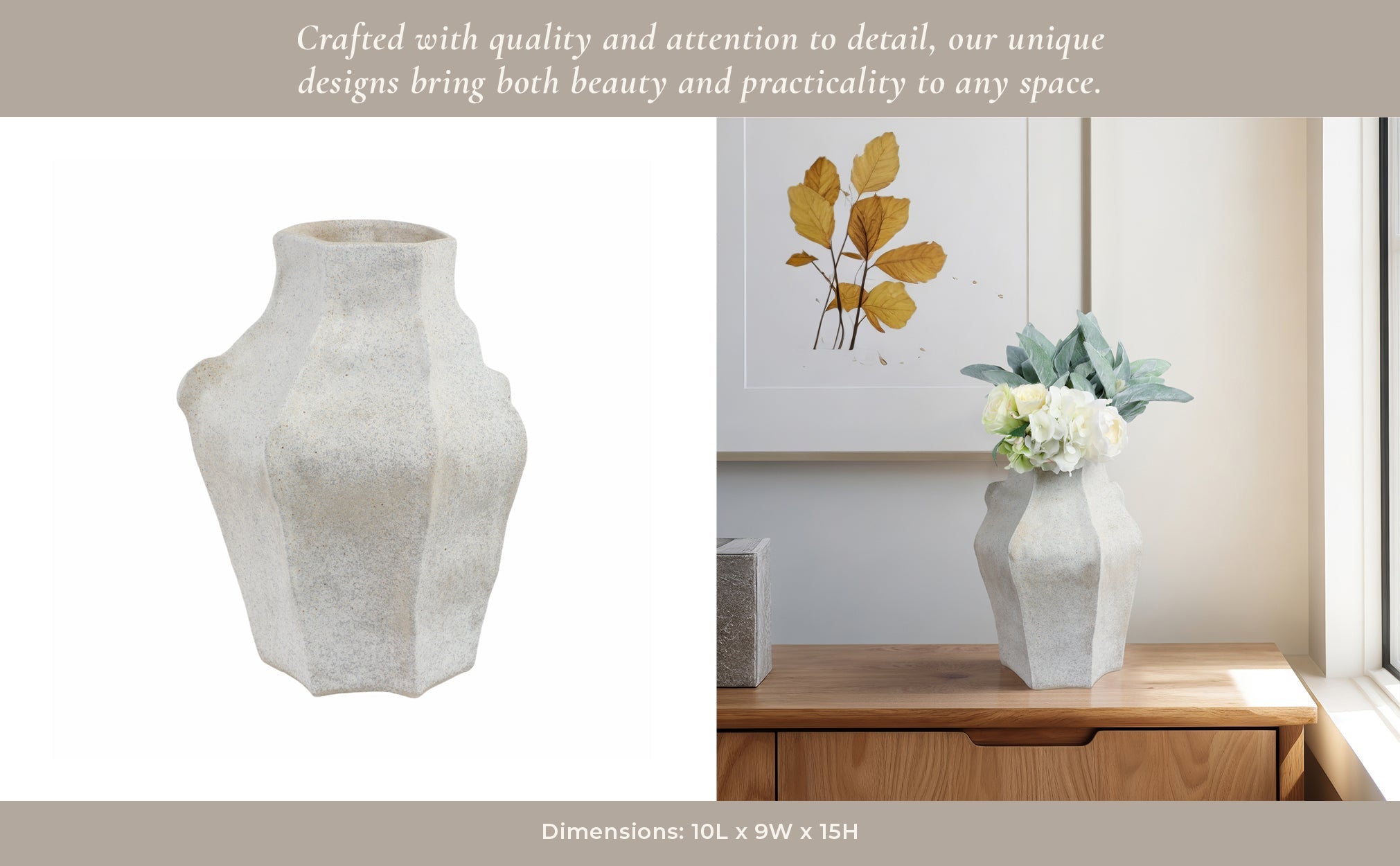 15"DELRIO SMALL PORCELAIN VASE, GRAY Vases and Jars| Sagebrook Home