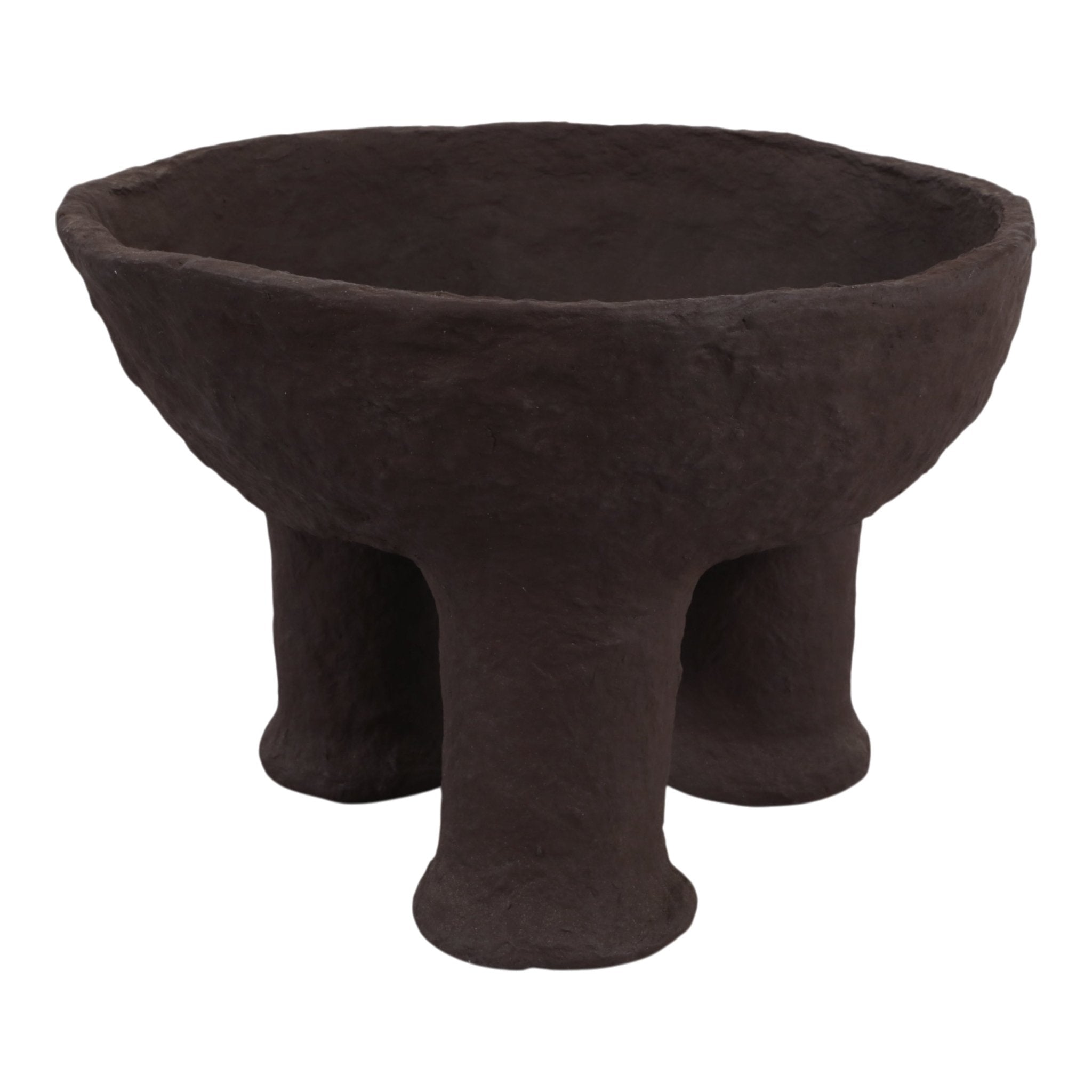 15x10" 3-footed Paper Mache Bowl, Dark Brown Bowl| Sagebrook Home