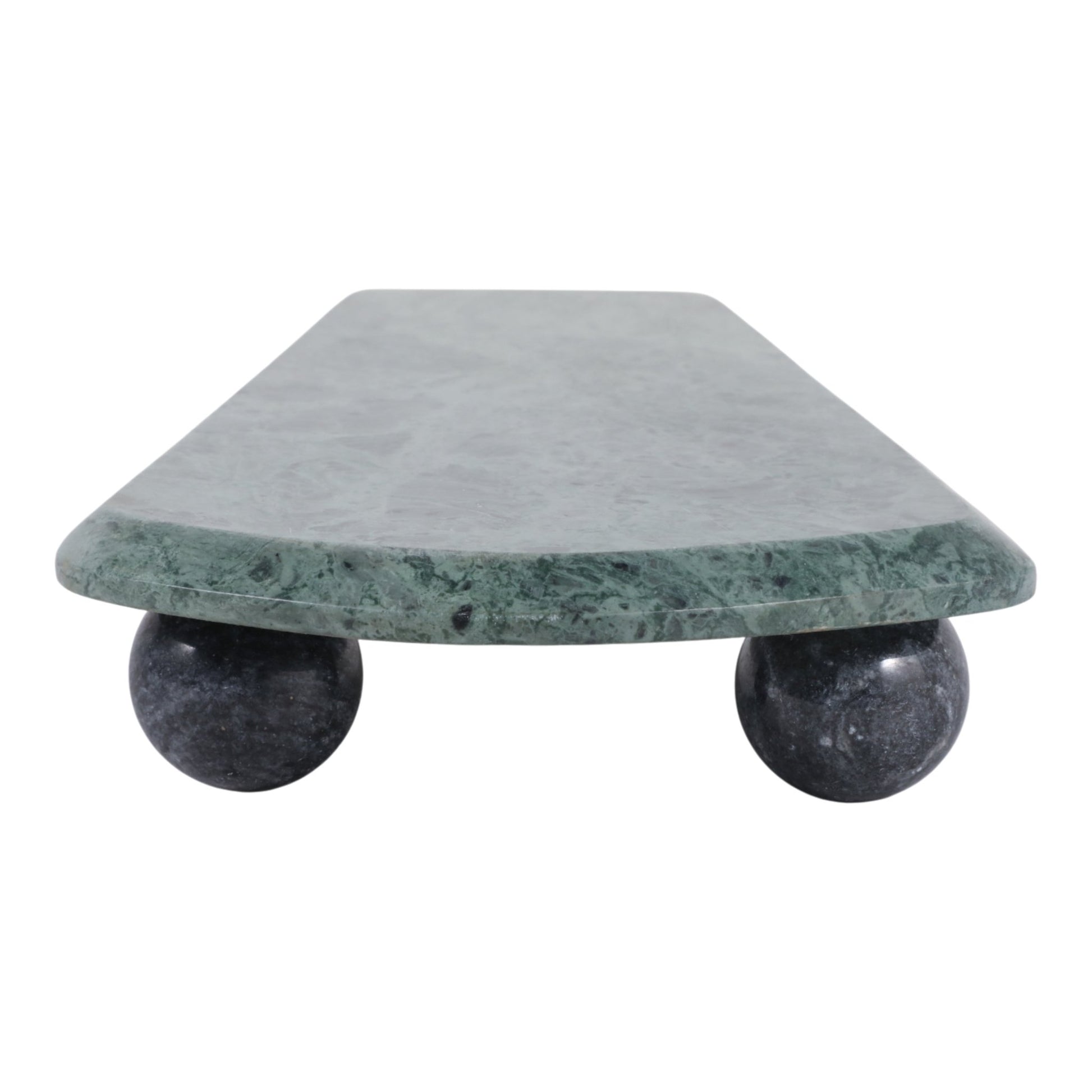 15x8" Modern Marble Tray On Ball Feet, Green/black Tray| Sagebrook Home