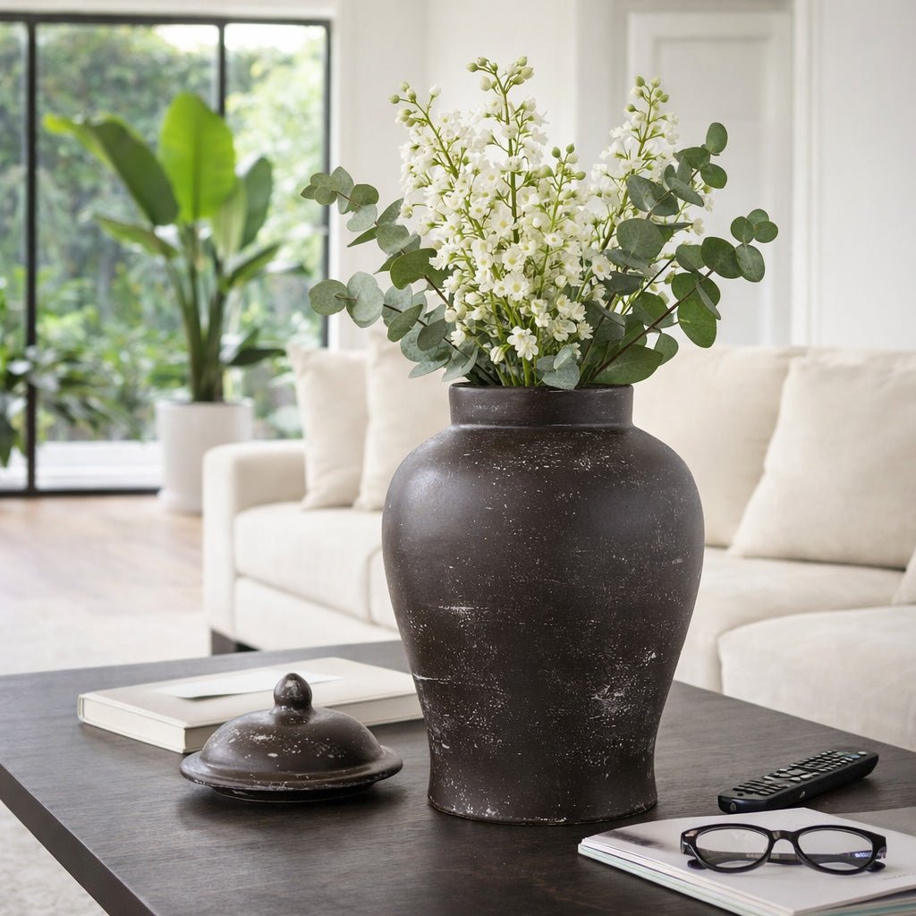 15x9" Terracotta Jar, Rustic Brown Vases and Jars| Sagebrook Home