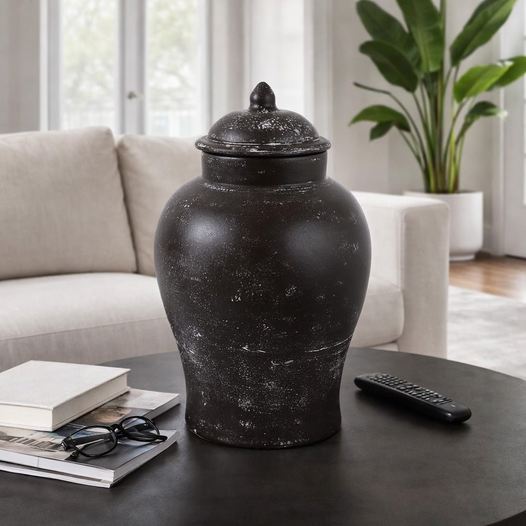 15x9" Terracotta Jar, Rustic Brown Vases and Jars| Sagebrook Home