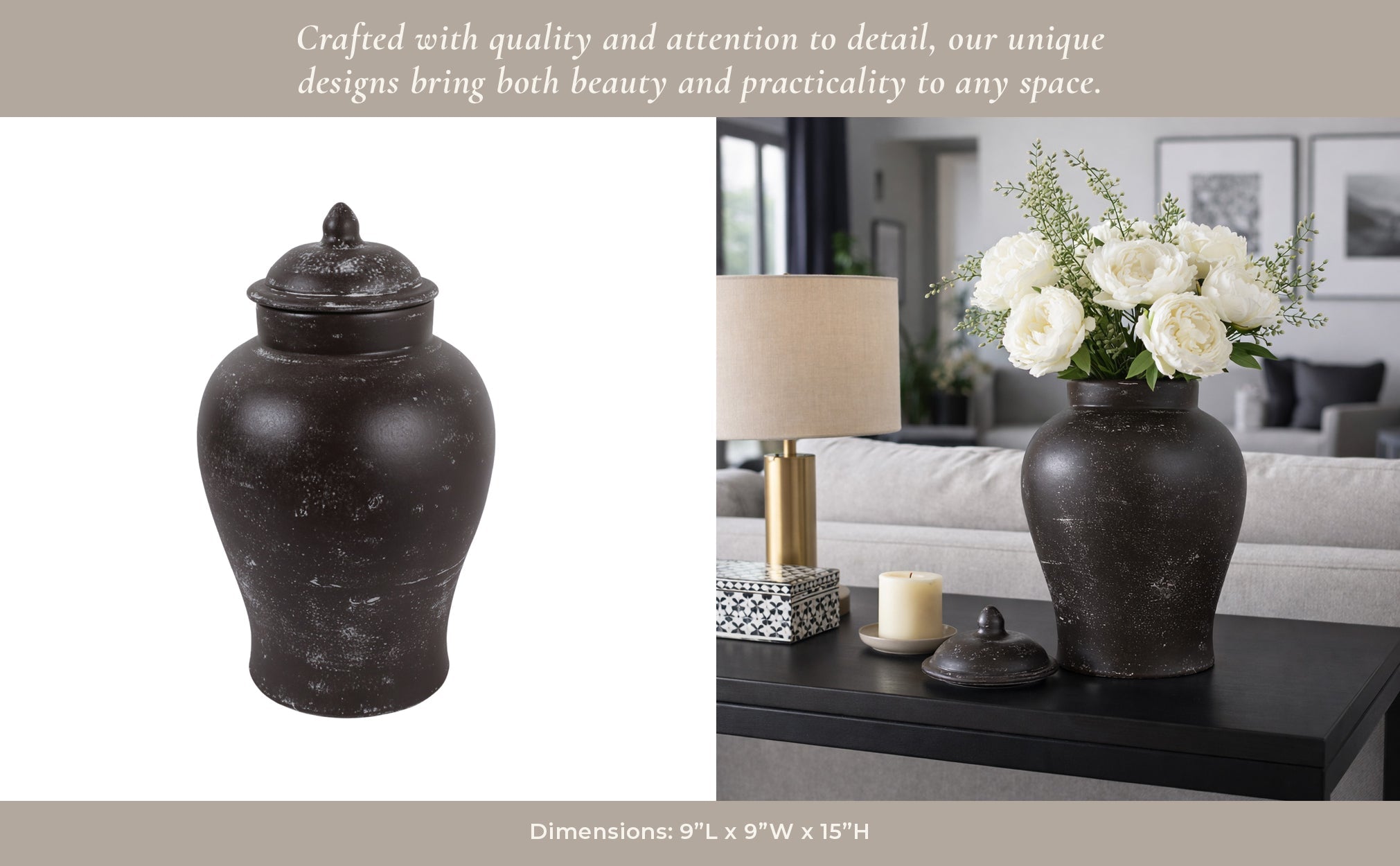 15x9" Terracotta Jar, Rustic Brown Vases and Jars| Sagebrook Home