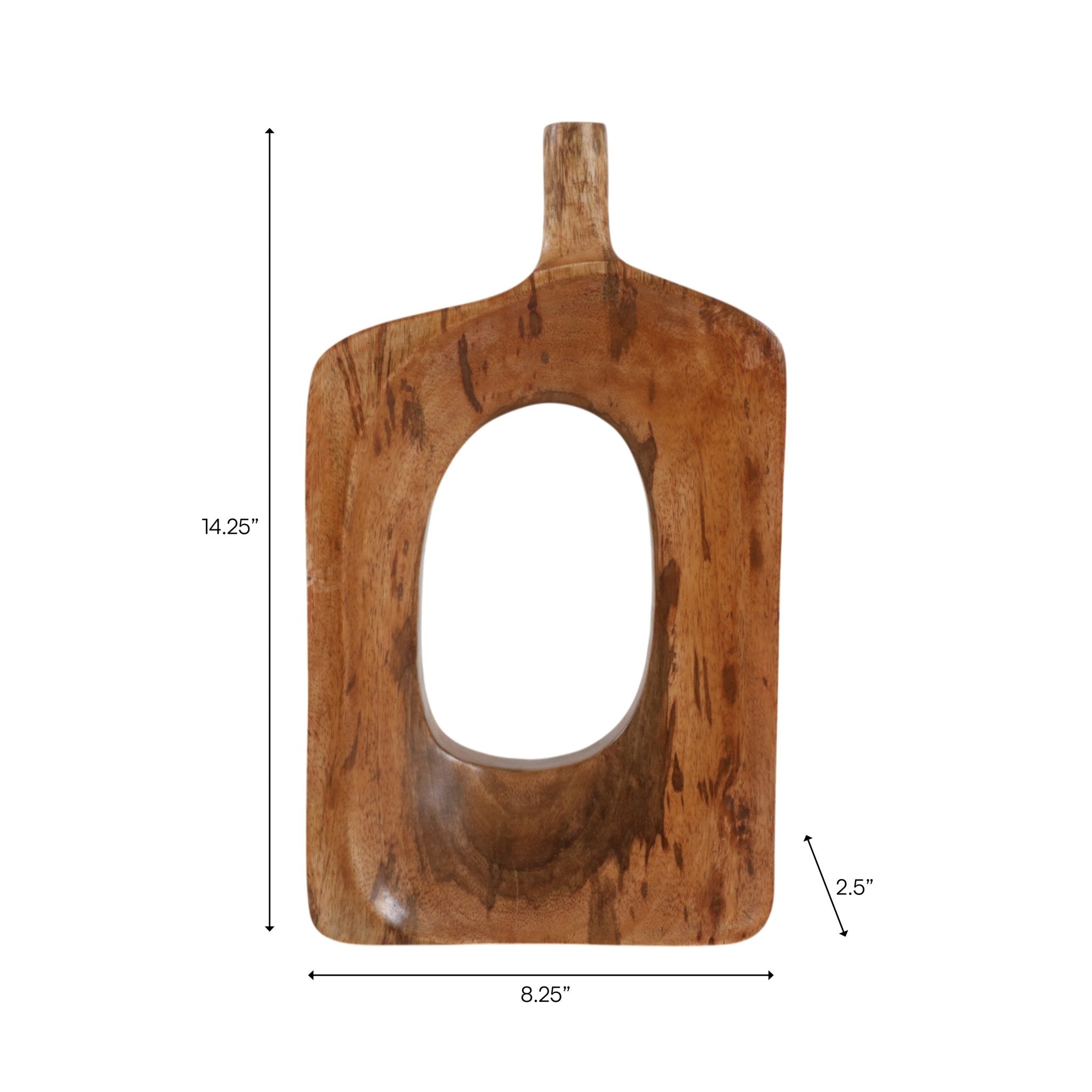 15x9" Wood Cut-out Vase, Natural Vases and Jars| Sagebrook Home