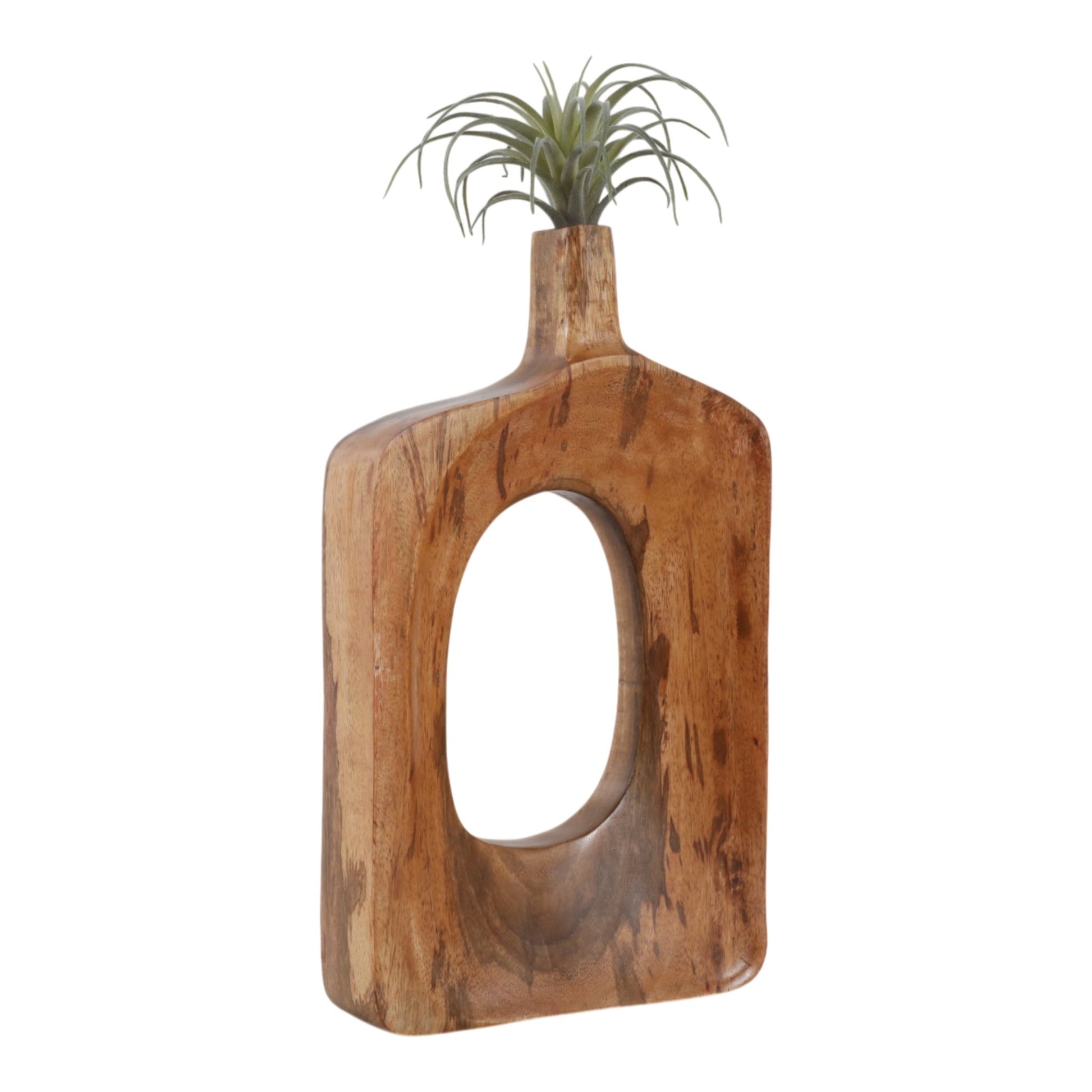 15x9" Wood Cut-out Vase, Natural Vases and Jars| Sagebrook Home