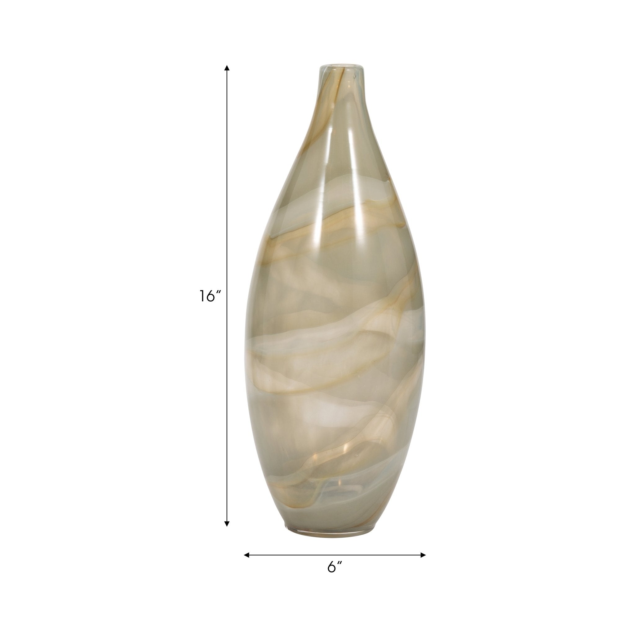 16" Charu Large Green Vase Vases and Jars| Sagebrook Home