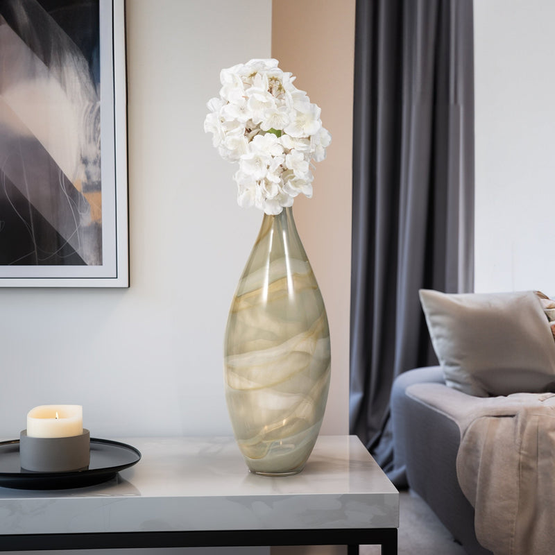 16" Charu Large Green Vase - Al Rugaib Furniture