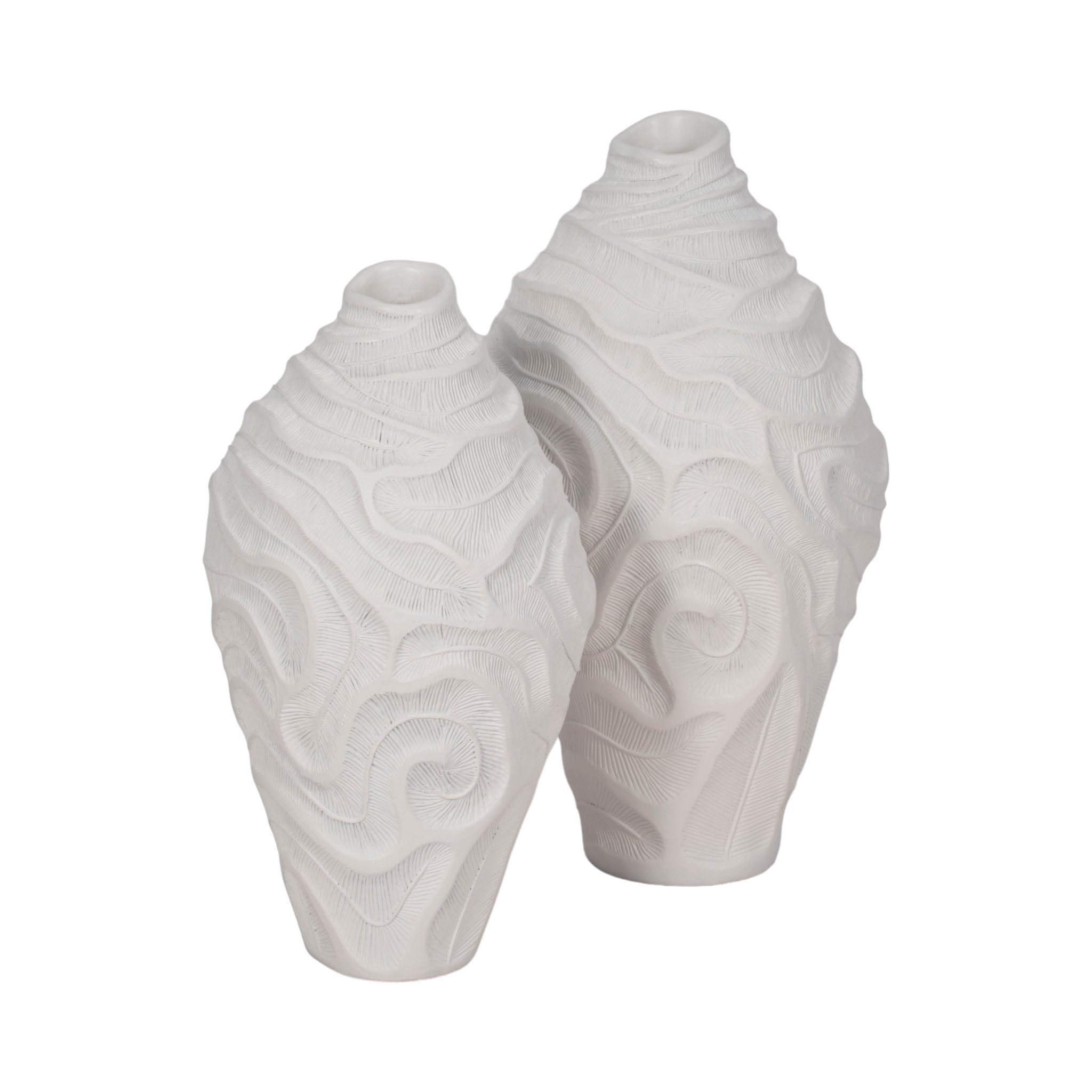16" COASTAL CORAL VASE, WHITE Vases and Jars| Sagebrook Home