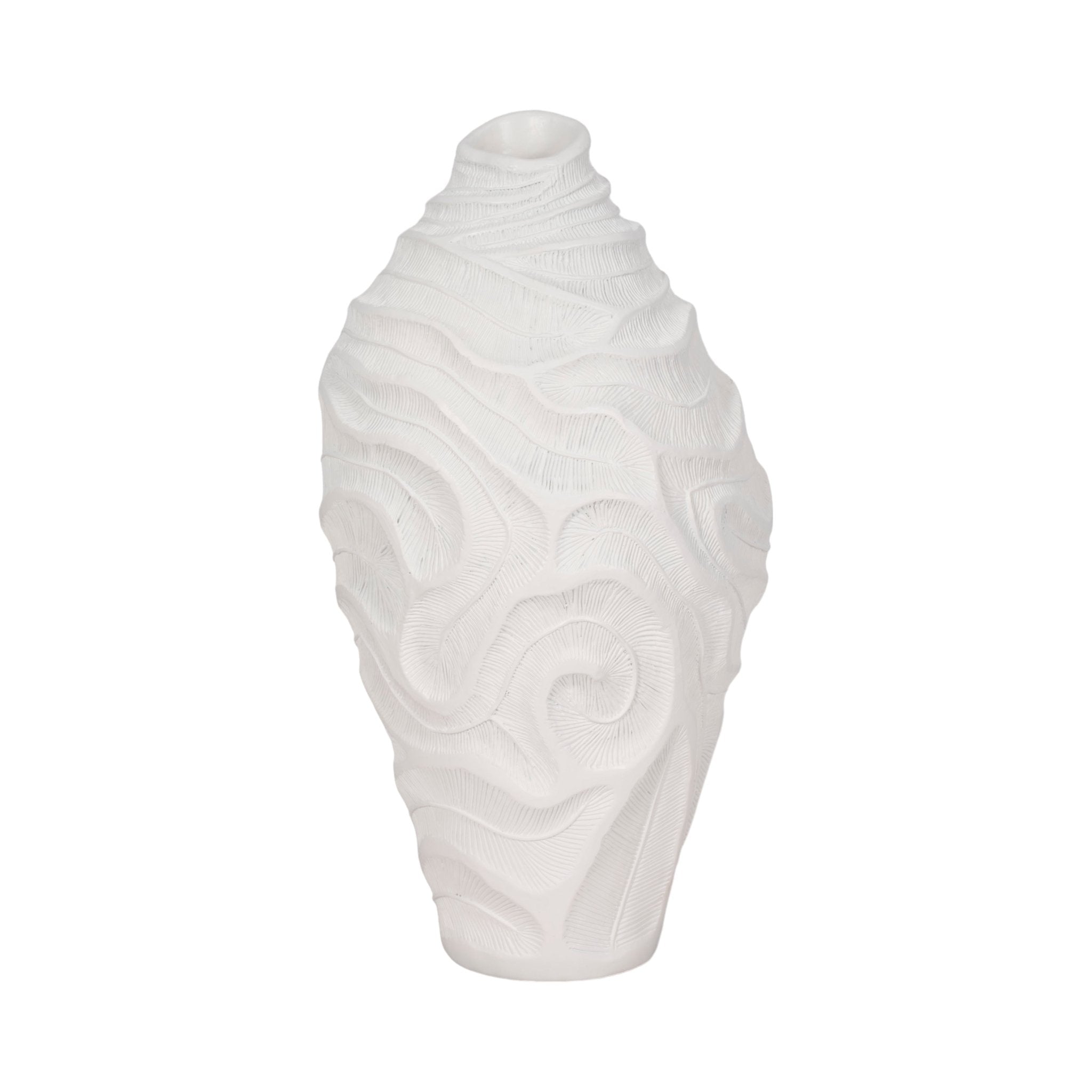 16" COASTAL CORAL VASE, WHITE Vases and Jars| Sagebrook Home