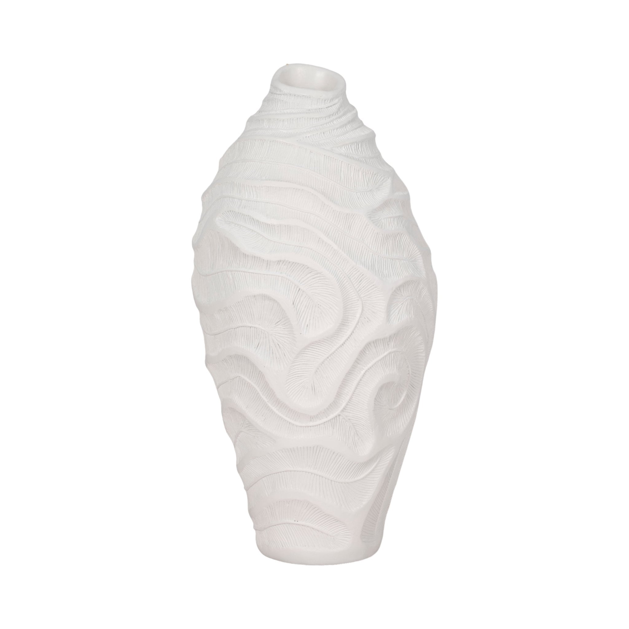 16" COASTAL CORAL VASE, WHITE Vases and Jars| Sagebrook Home
