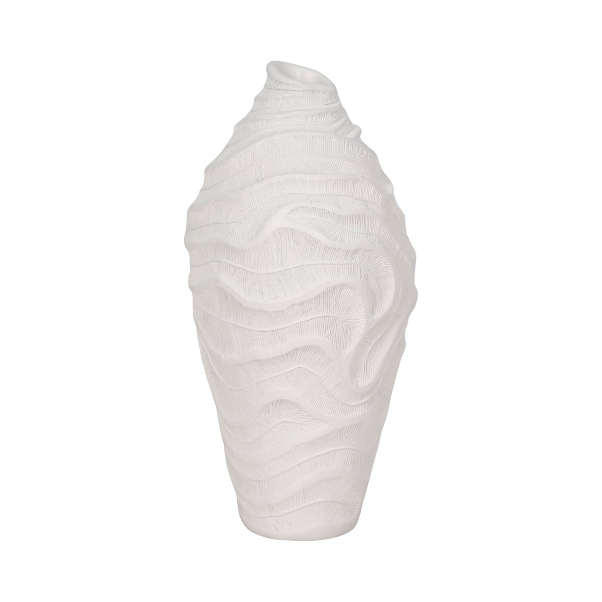 16" COASTAL CORAL VASE, WHITE Vases and Jars| Sagebrook Home