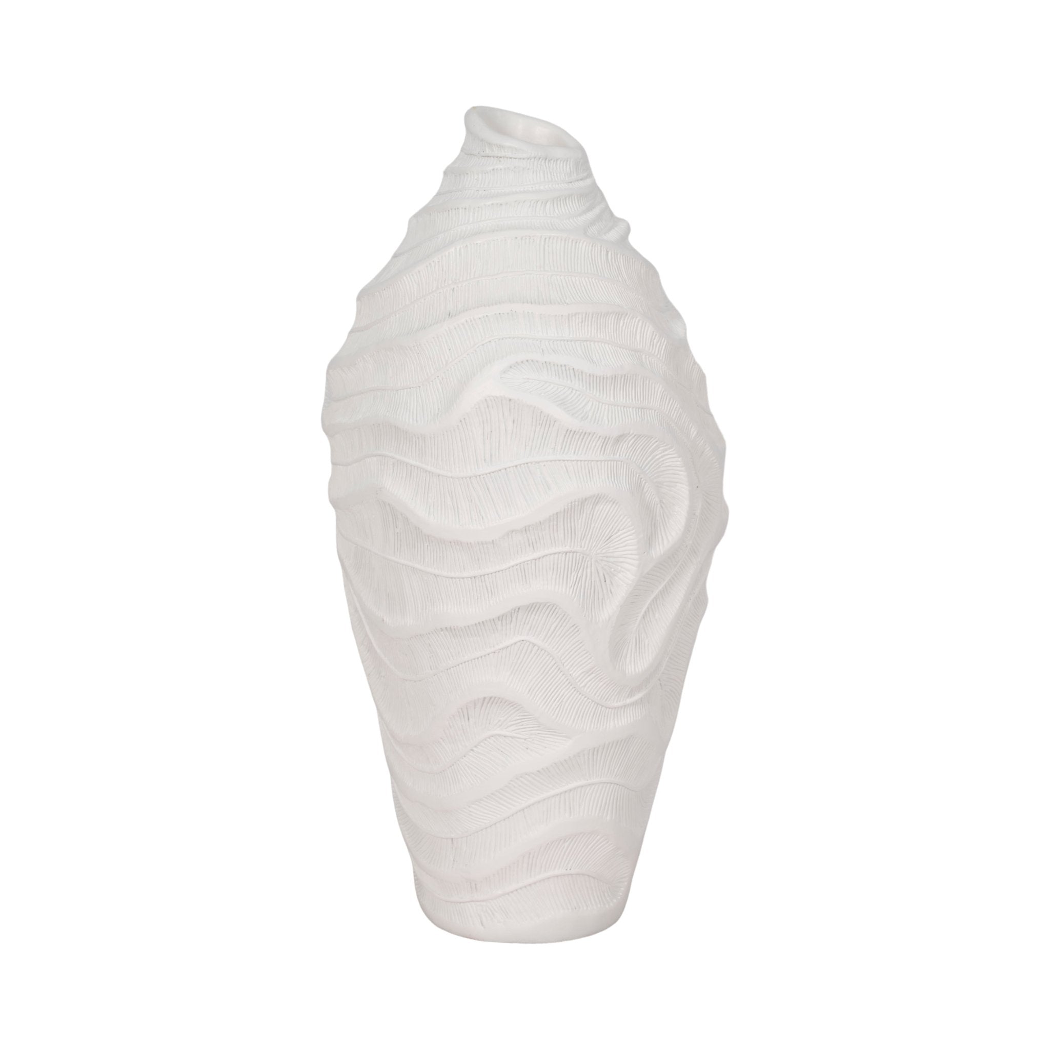 16" COASTAL CORAL VASE, WHITE Vases and Jars| Sagebrook Home