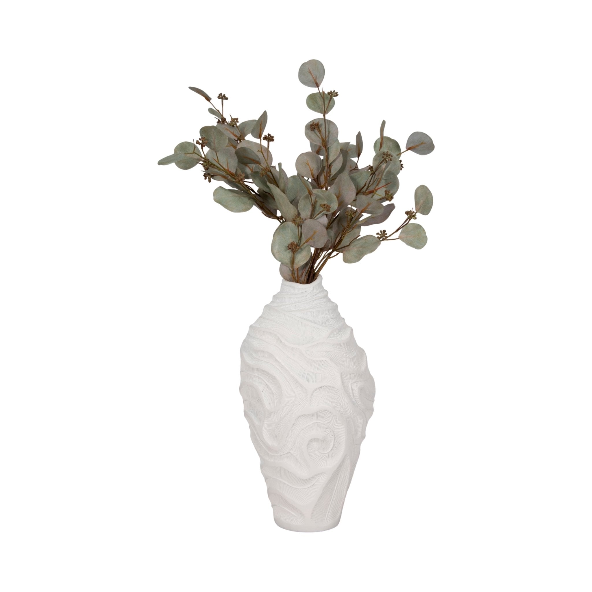 16" COASTAL CORAL VASE, WHITE Vases and Jars| Sagebrook Home