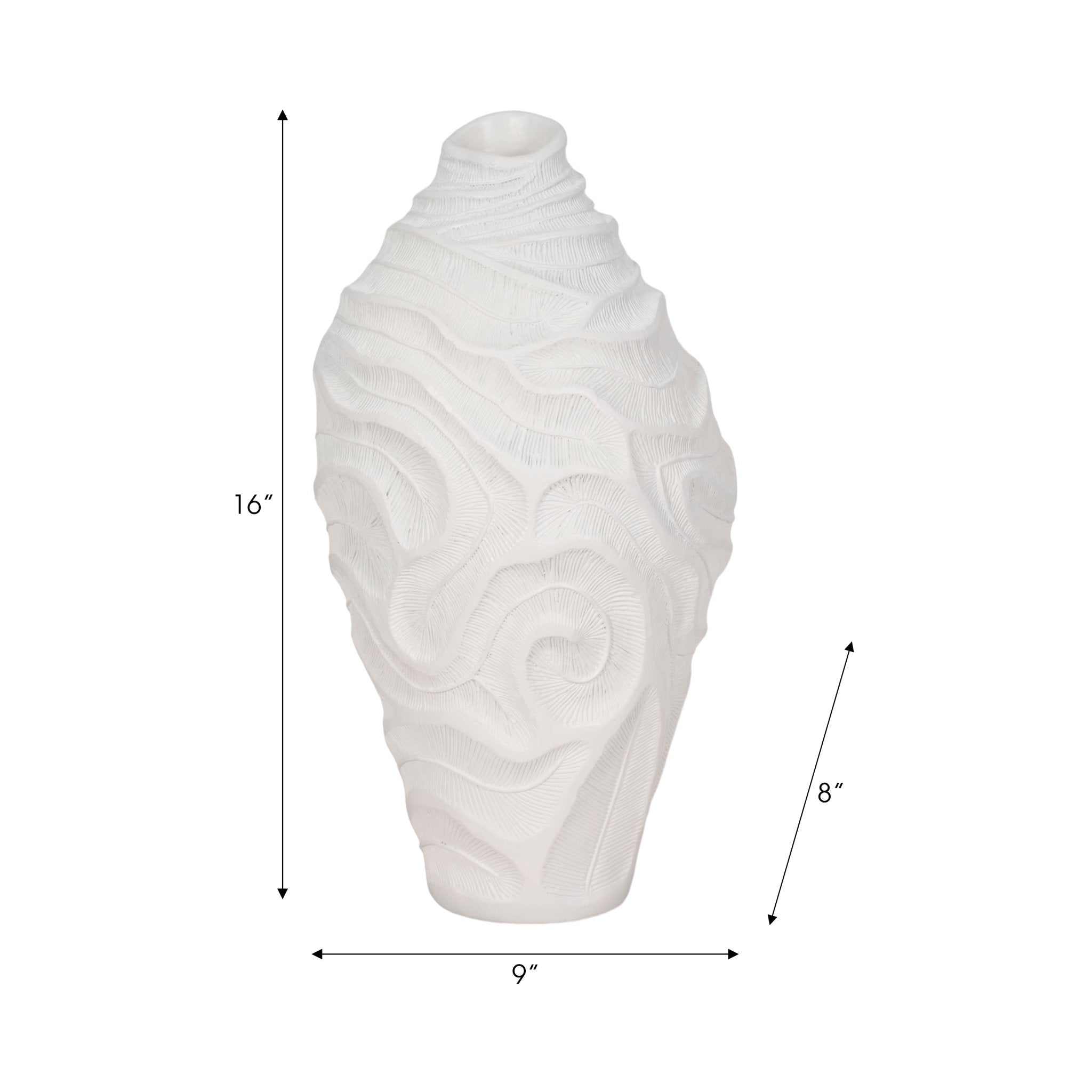 16" COASTAL CORAL VASE, WHITE Vases and Jars| Sagebrook Home