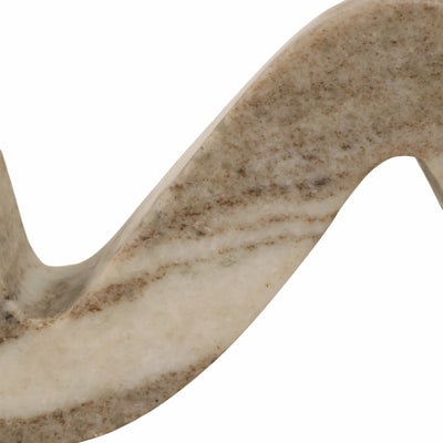 16" Curvy Marble 2 - taper Candle Holder, Beige - Al Rugaib Furniture