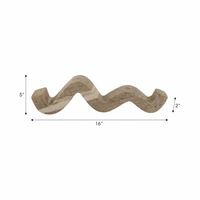 16" Curvy Marble 2 - taper Candle Holder, Beige - Al Rugaib Furniture