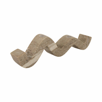 16" Curvy Marble 2 - taper Candle Holder, Beige - Al Rugaib Furniture