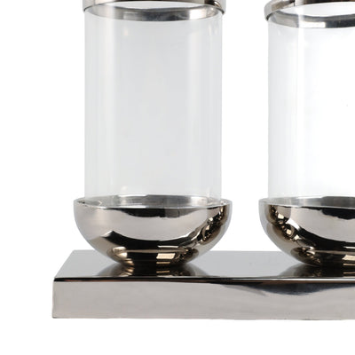 16" Edmond Silver 3 - candle Centerpiece - Al Rugaib Furniture