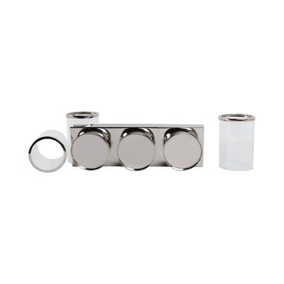 16" Edmond Silver 3 - candle Centerpiece - Al Rugaib Furniture