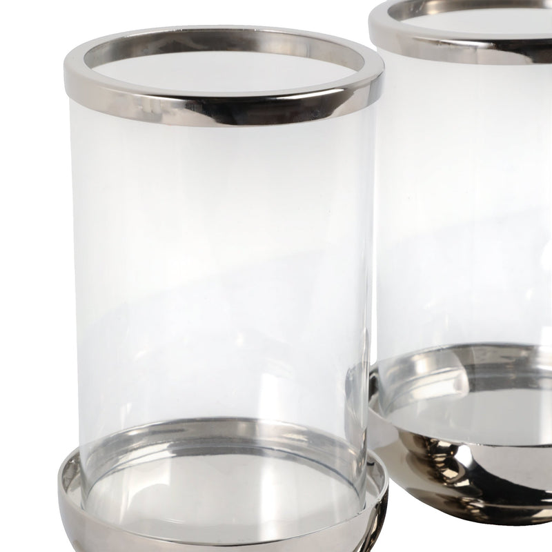 16" Edmond Silver 3 - candle Centerpiece - Al Rugaib Furniture