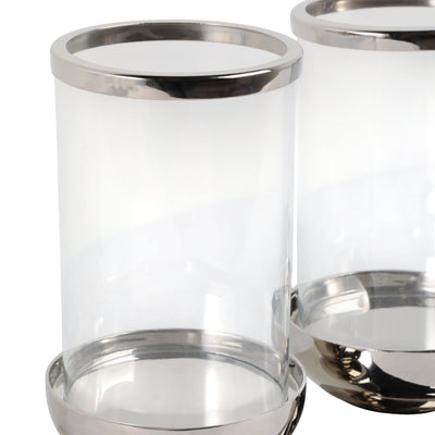 16" Edmond Silver 3 - candle Centerpiece - Al Rugaib Furniture