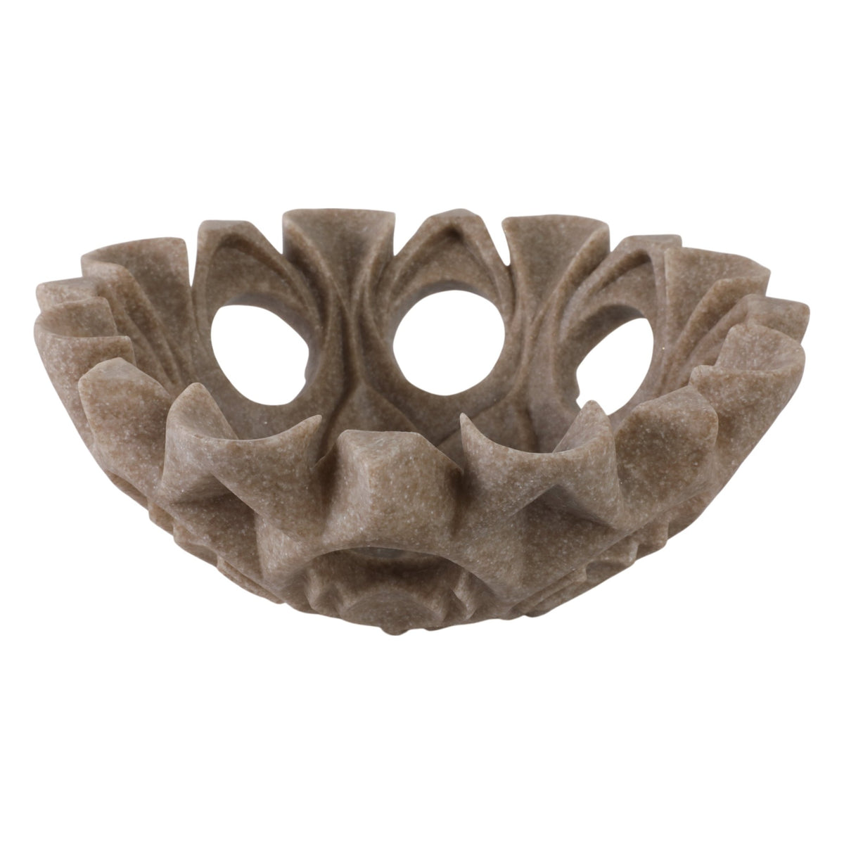 16" Flowood Brown Quartz Resin Bowl Table Decors| Sagebrook Home