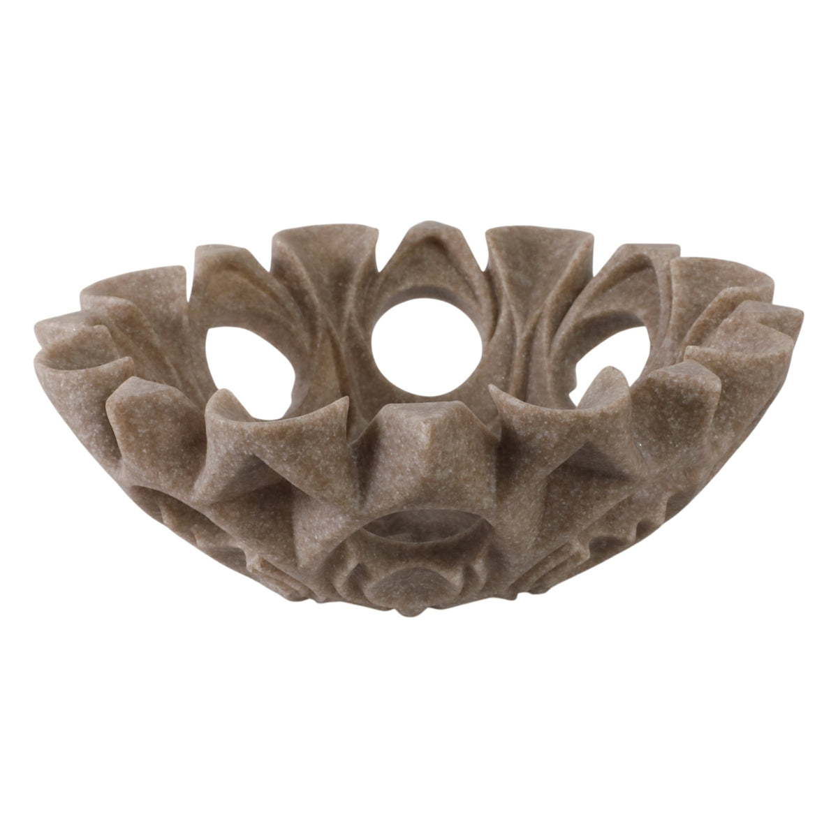 16" Flowood Brown Quartz Resin Bowl Table Decors| Sagebrook Home
