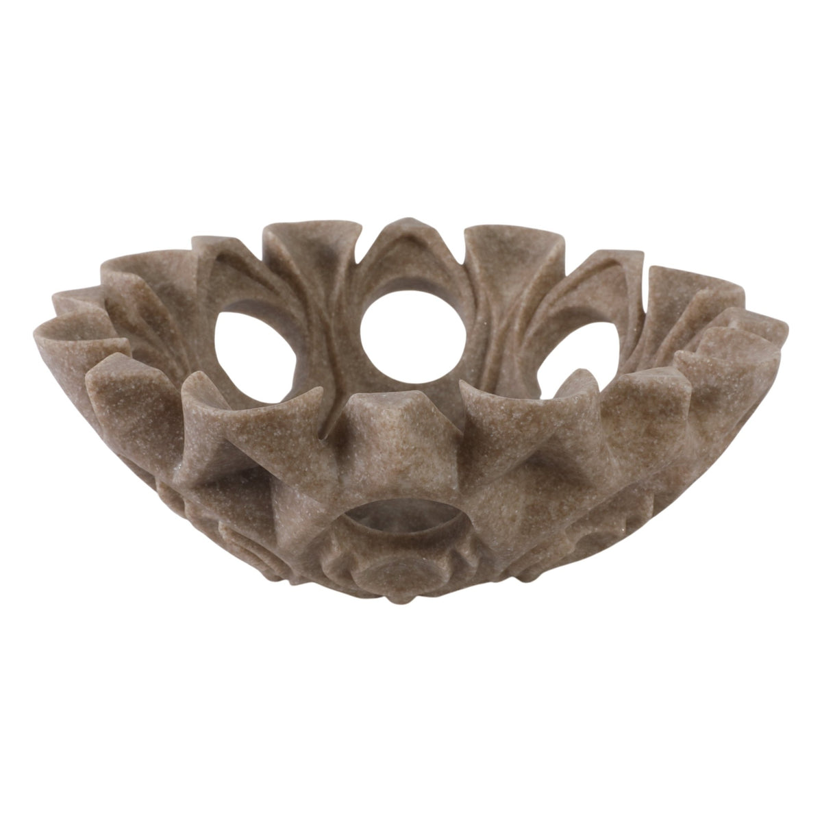 16" Flowood Brown Quartz Resin Bowl Table Decors| Sagebrook Home